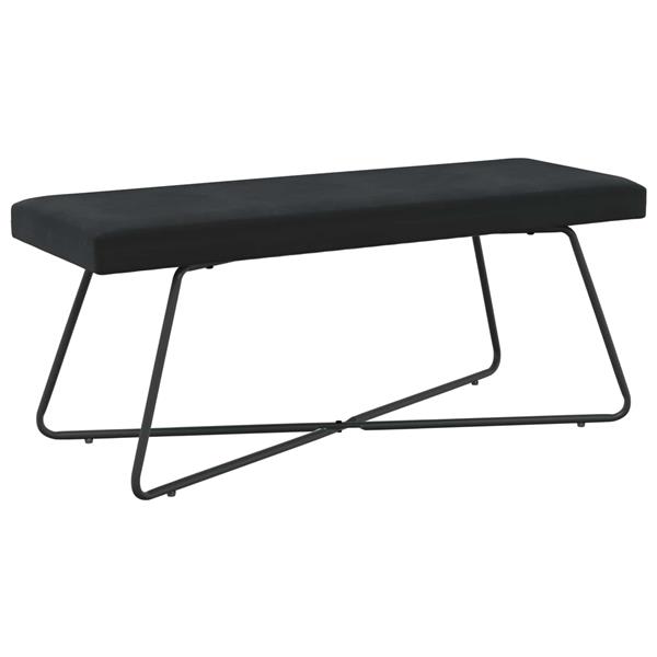 Grote foto vidaxl bank zwart 110 x 40 x 45 cm fluweel huis en inrichting overige huis en inrichting