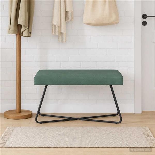 Grote foto vidaxl bank zeegroen 80 x 40 x 45 cm fluweel huis en inrichting overige huis en inrichting