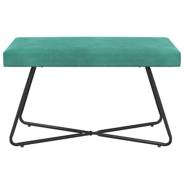 Grote foto vidaxl bank turquoise 80 x 40 x 45 cm fluweel huis en inrichting overige huis en inrichting
