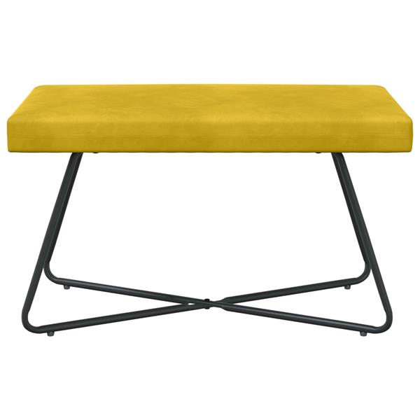 Grote foto vidaxl bank geel 80 x 40 x 45 cm fluweel huis en inrichting overige huis en inrichting