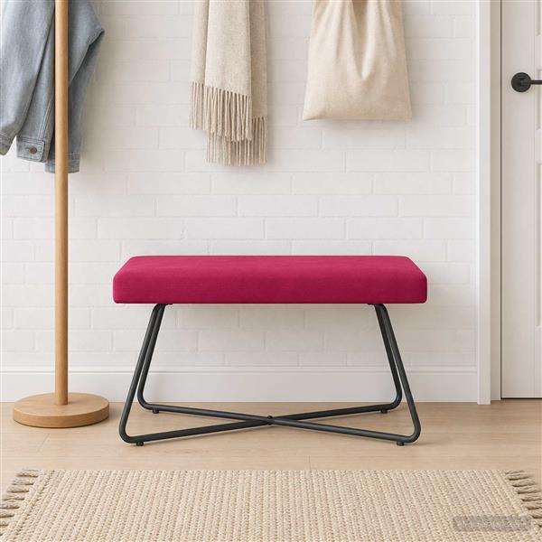 Grote foto vidaxl bank wijnrood 80 x 40 x 45 cm fluweel huis en inrichting overige huis en inrichting
