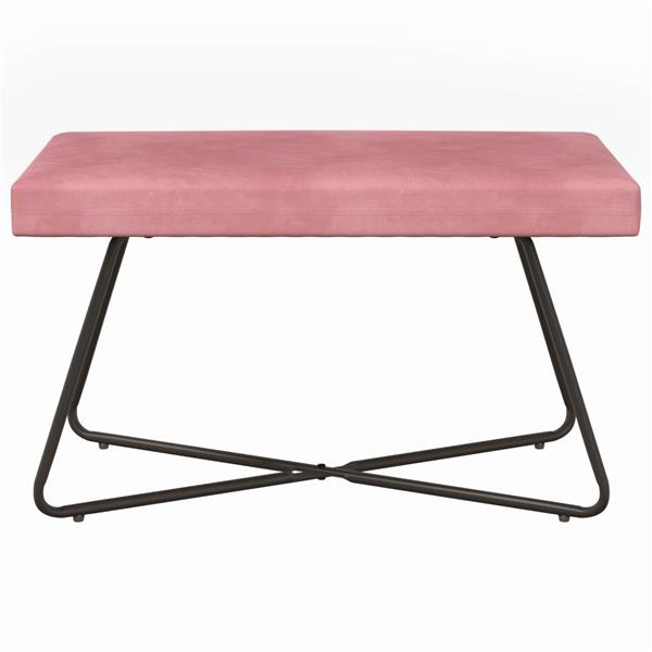 Grote foto vidaxl bank roze 80 x 40 x 45 cm fluweel huis en inrichting overige huis en inrichting