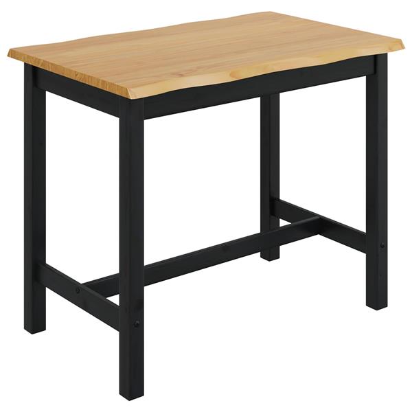 Grote foto vidaxl hoge bartafel ekai zwart 112 x 70 x 91 cm massief grenenhout huis en inrichting eettafels