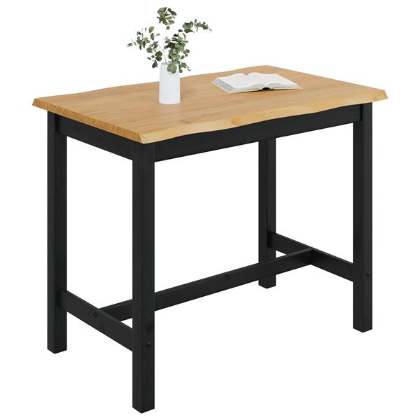 Grote foto vidaxl hoge bartafel ekai zwart 112 x 70 x 91 cm massief grenenhout huis en inrichting eettafels