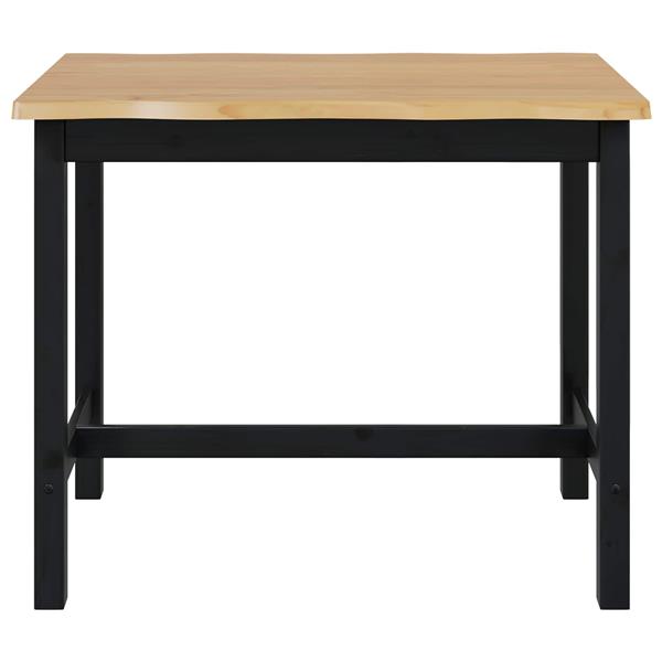 Grote foto vidaxl hoge bartafel ekai zwart 112 x 70 x 91 cm massief grenenhout huis en inrichting eettafels