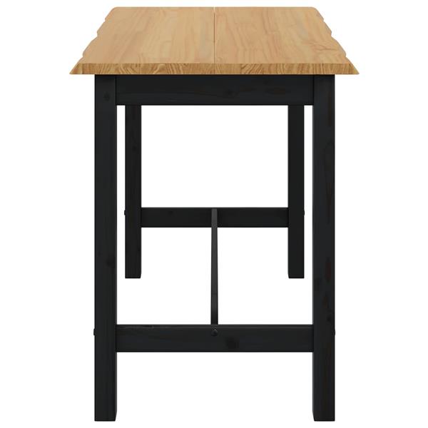 Grote foto vidaxl hoge bartafel ekai zwart 112 x 70 x 91 cm massief grenenhout huis en inrichting eettafels