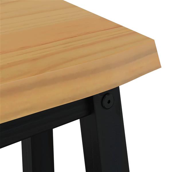 Grote foto vidaxl eetbank ekai zwart 91 5 x 29 x 45 5 cm massief grenenhout huis en inrichting stoelen