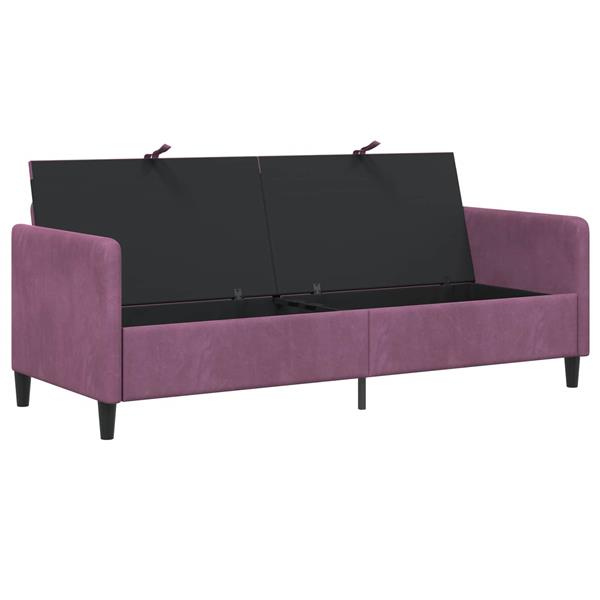 Grote foto vidaxl bank met opslag paars 192 x 78 x 87 cm polyester huis en inrichting bankstellen