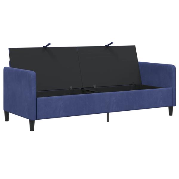 Grote foto vidaxl bank met opslag politieblauw 192 x 78 x 87 cm polyester huis en inrichting bankstellen