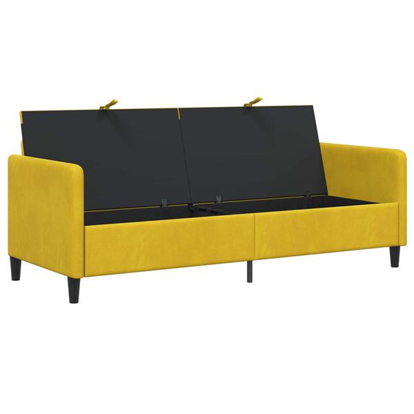 Grote foto vidaxl bank met opslag geel 192 x 78 x 87 cm polyester huis en inrichting bankstellen