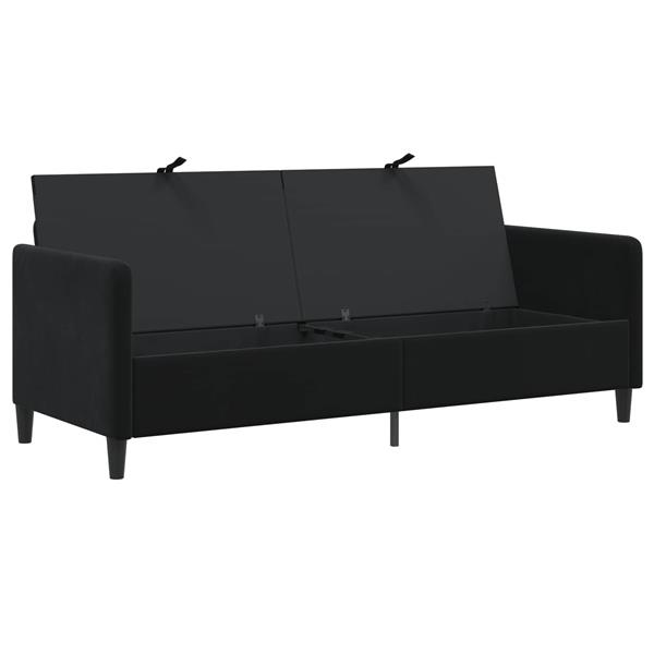 Grote foto vidaxl bank met opslag zwart 192 x 78 x 87 cm polyester huis en inrichting bankstellen