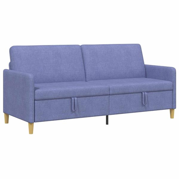 Grote foto vidaxl bank met opslag jeans blauw 192 x 78 x 87 cm polyester huis en inrichting bankstellen
