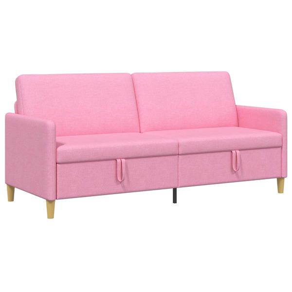 Grote foto vidaxl bank met opslag roze 192 x 78 x 87 cm polyester huis en inrichting bankstellen