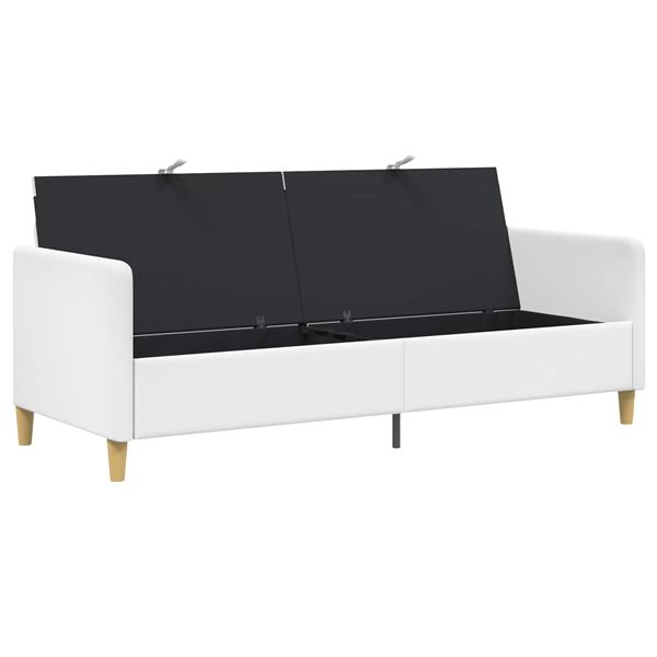 Grote foto vidaxl bank met opslag wit 192 x 78 x 87 cm polyester huis en inrichting bankstellen