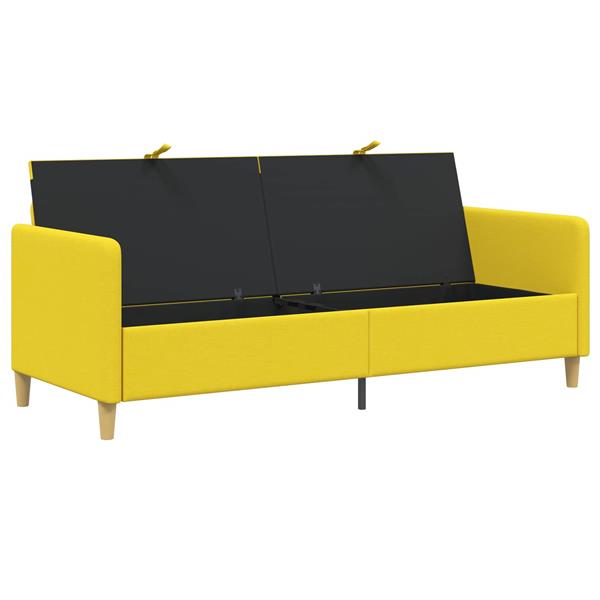 Grote foto vidaxl bank met opslag lichtgeel 192 x 78 x 87 cm polyester huis en inrichting bankstellen