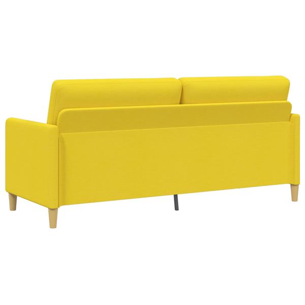 Grote foto vidaxl bank met opslag lichtgeel 192 x 78 x 87 cm polyester huis en inrichting bankstellen