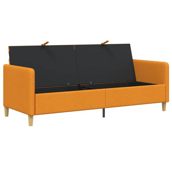 Grote foto vidaxl bank met opslag donkergeel 192 x 78 x 87 cm polyester huis en inrichting bankstellen