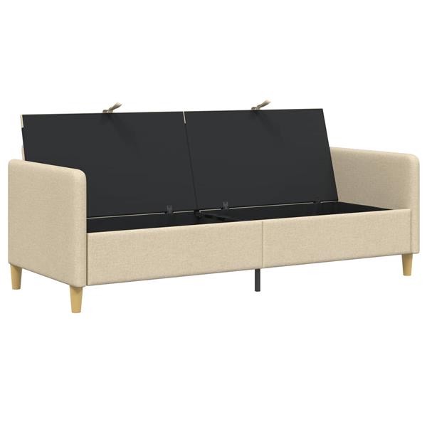 Grote foto vidaxl bank met opslag cr mekleurig 192 x 78 x 87 cm polyester huis en inrichting bankstellen