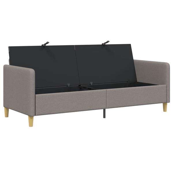 Grote foto vidaxl bank met opslag taupe 192 x 78 x 87 cm polyester huis en inrichting bankstellen