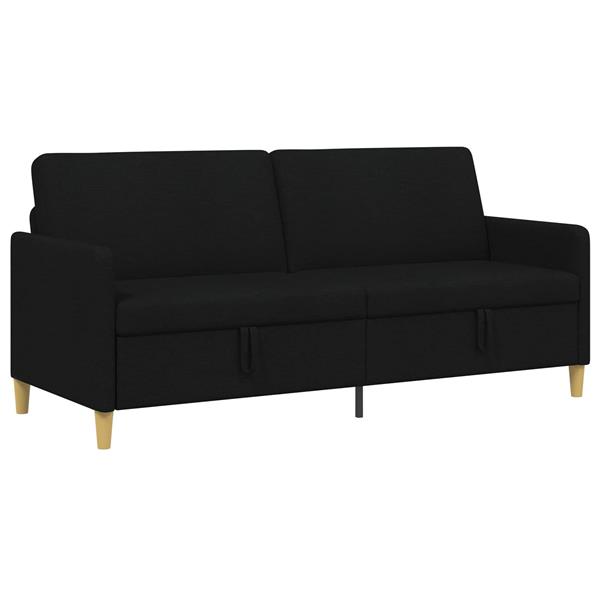 Grote foto vidaxl bank met opslag zwart 192 x 78 x 87 cm polyester huis en inrichting bankstellen