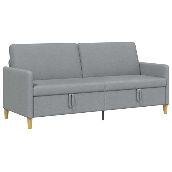 Grote foto vidaxl bank met opslag lichtgrijs 192 x 78 x 87 cm polyester huis en inrichting bankstellen