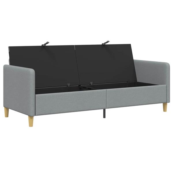 Grote foto vidaxl bank met opslag lichtgrijs 192 x 78 x 87 cm polyester huis en inrichting bankstellen