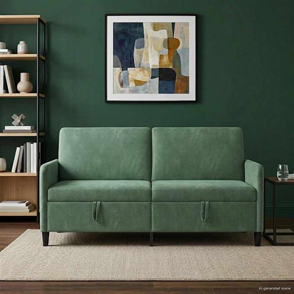 Grote foto vidaxl bank met opslag zeegroen 172 x 78 x 87 cm polyester huis en inrichting bankstellen