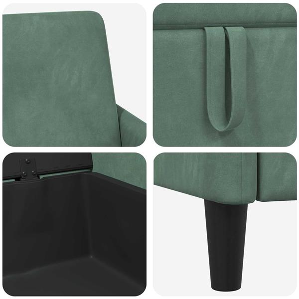 Grote foto vidaxl bank met opslag zeegroen 172 x 78 x 87 cm polyester huis en inrichting bankstellen