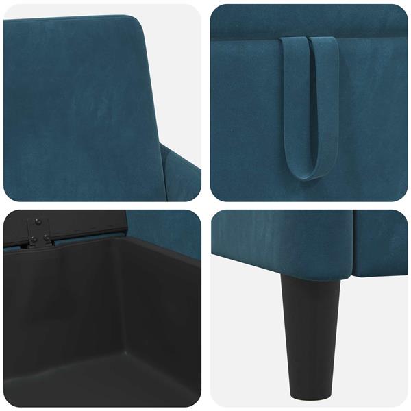 Grote foto vidaxl bank met opslag blauw 172 x 78 x 87 cm polyester huis en inrichting bankstellen