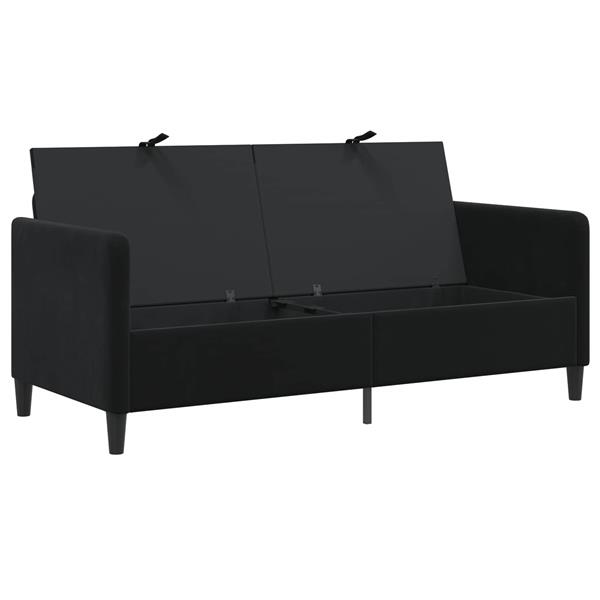 Grote foto vidaxl bank met opslag zwart 172 x 78 x 87 cm polyester huis en inrichting bankstellen