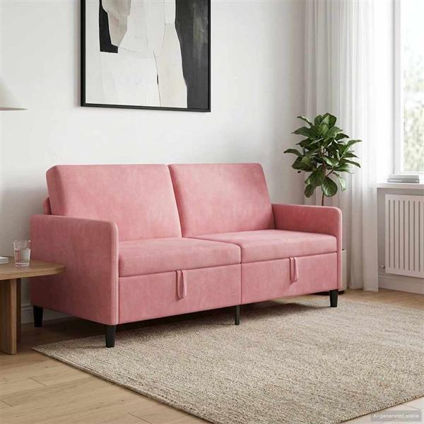 Grote foto vidaxl bank met opslag roze 172 x 78 x 87 cm polyester huis en inrichting bankstellen