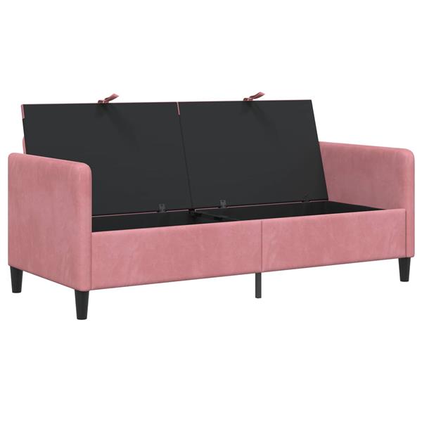 Grote foto vidaxl bank met opslag roze 172 x 78 x 87 cm polyester huis en inrichting bankstellen