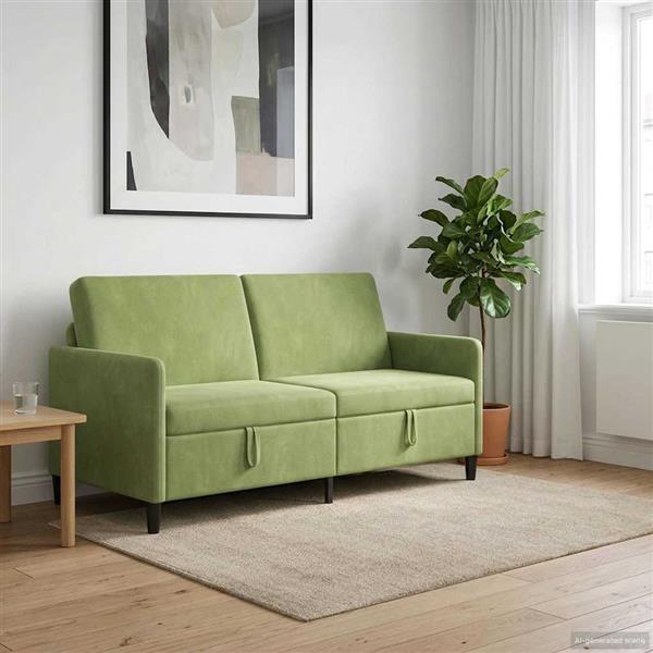 Grote foto vidaxl bank met opslag lichtgroen 172 x 78 x 87 cm polyester huis en inrichting bankstellen