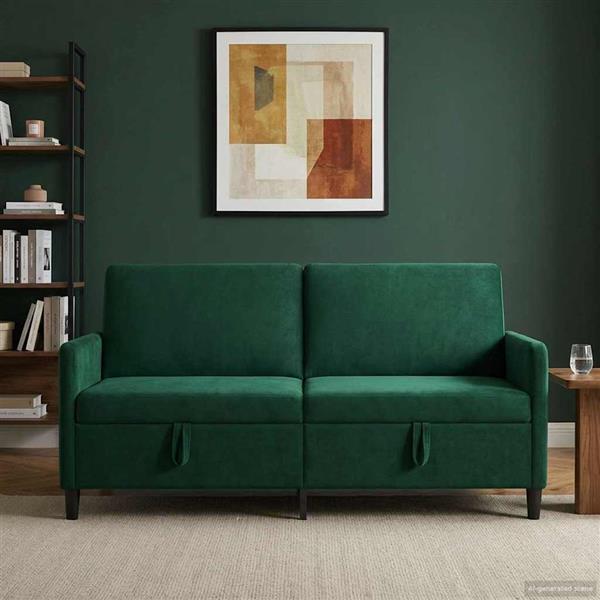 Grote foto vidaxl bank met opslag donkergroen 172 x 78 x 87 cm polyester huis en inrichting bankstellen