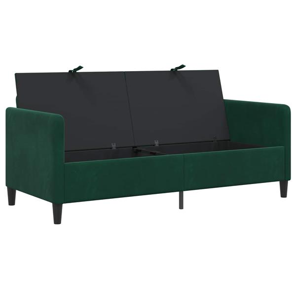 Grote foto vidaxl bank met opslag donkergroen 172 x 78 x 87 cm polyester huis en inrichting bankstellen