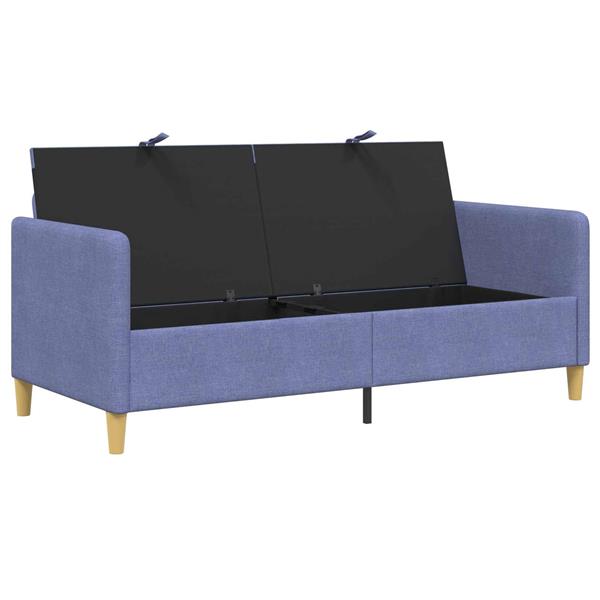 Grote foto vidaxl bank met opslag jeans blauw 172 x 78 x 87 cm polyester huis en inrichting bankstellen