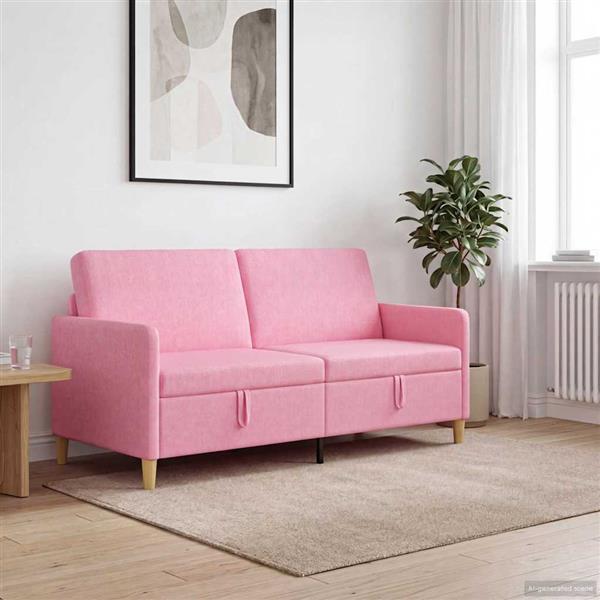 Grote foto vidaxl bank met opslag roze 172 x 78 x 87 cm polyester huis en inrichting bankstellen