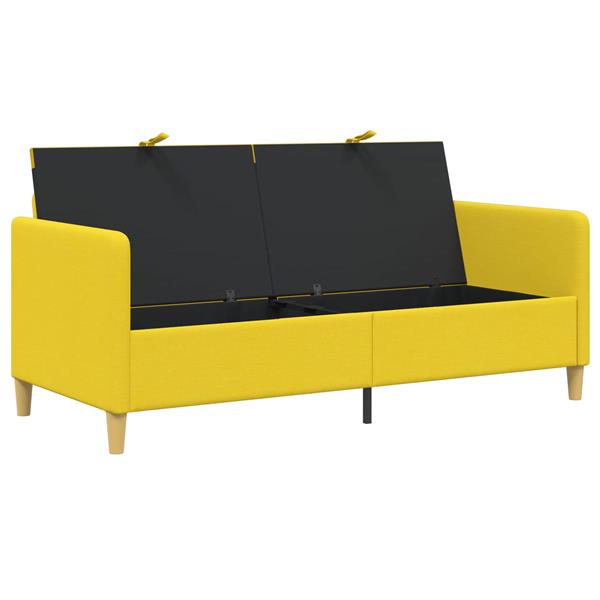 Grote foto vidaxl bank met opslag lichtgeel 172 x 78 x 87 cm polyester huis en inrichting bankstellen