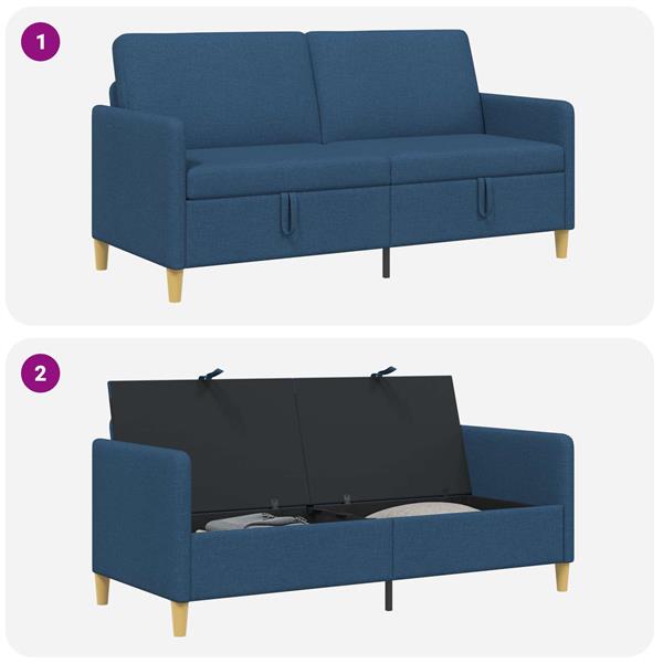 Grote foto vidaxl bank met opslag blauw 172 x 78 x 87 cm polyester huis en inrichting bankstellen