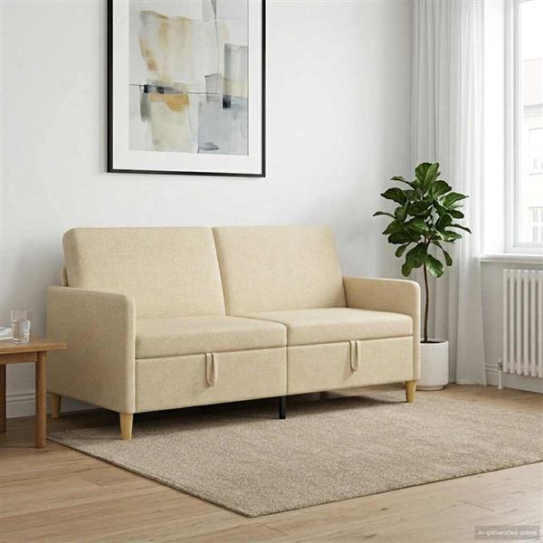 Grote foto vidaxl bank met opslag cr mekleurig 172 x 78 x 87 cm polyester huis en inrichting bankstellen
