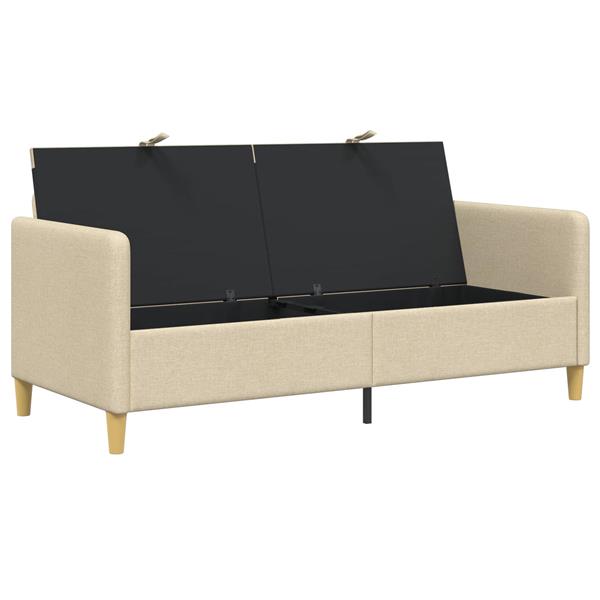 Grote foto vidaxl bank met opslag cr mekleurig 172 x 78 x 87 cm polyester huis en inrichting bankstellen