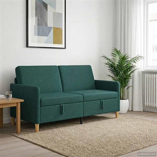 Grote foto vidaxl bank met opslag donkergroen 172 x 78 x 87 cm polyester huis en inrichting bankstellen