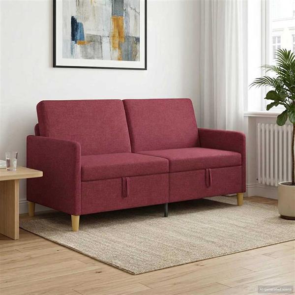 Grote foto vidaxl bank met opslag wijnrood 172 x 78 x 87 cm polyester huis en inrichting bankstellen