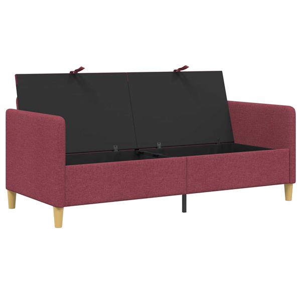 Grote foto vidaxl bank met opslag wijnrood 172 x 78 x 87 cm polyester huis en inrichting bankstellen