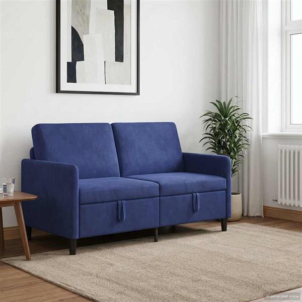 Grote foto vidaxl bank met opslag politieblauw 152 x 78 x 87 cm polyester huis en inrichting bankstellen
