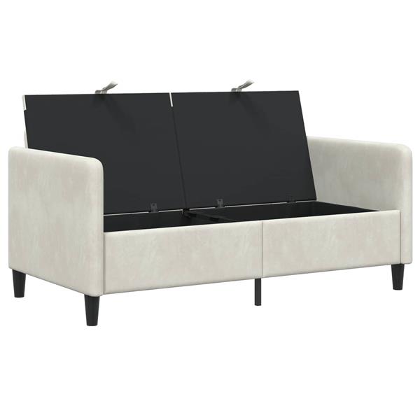 Grote foto vidaxl bank met opslag cr mekleurig 152 x 78 x 87 cm polyester huis en inrichting bankstellen