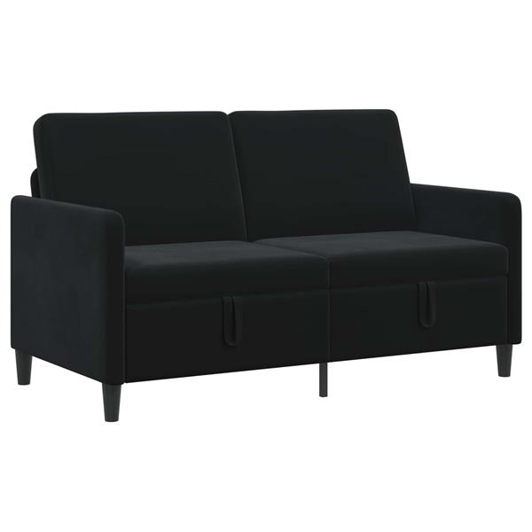 Grote foto vidaxl bank met opslag zwart 152 x 78 x 87 cm polyester huis en inrichting bankstellen