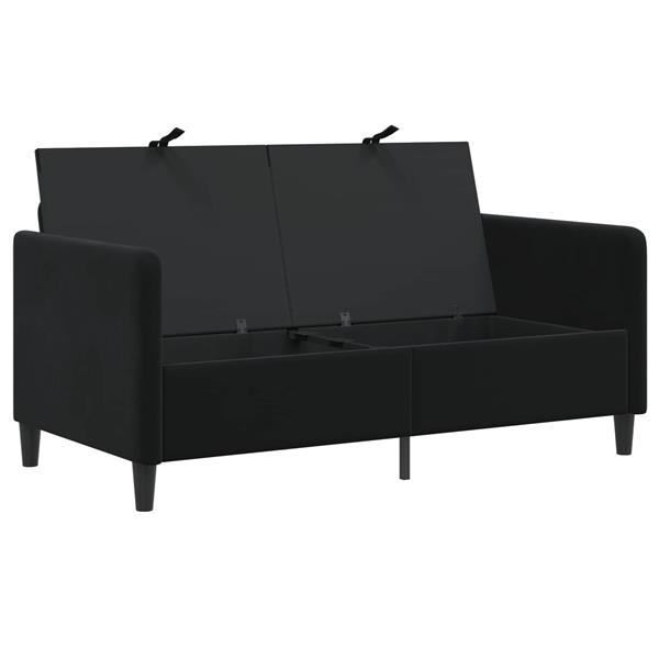 Grote foto vidaxl bank met opslag zwart 152 x 78 x 87 cm polyester huis en inrichting bankstellen