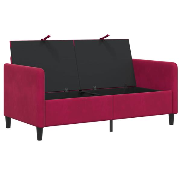 Grote foto vidaxl bank met opslag wijnrood 152 x 78 x 87 cm polyester huis en inrichting bankstellen