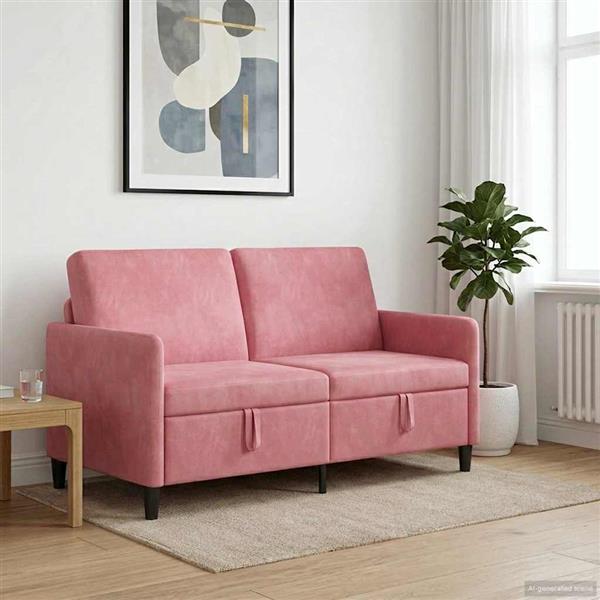 Grote foto vidaxl bank met opslag roze 152 x 78 x 87 cm polyester huis en inrichting bankstellen